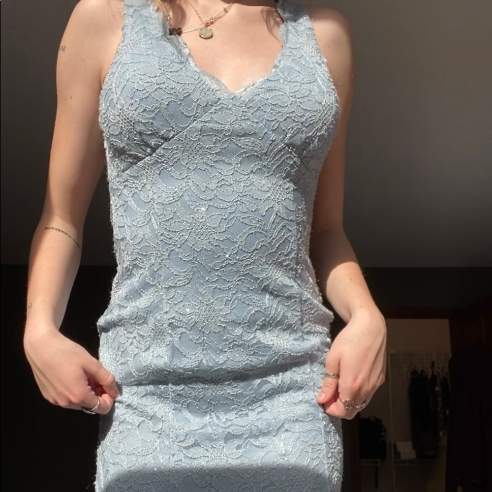 Baby blue prom dress